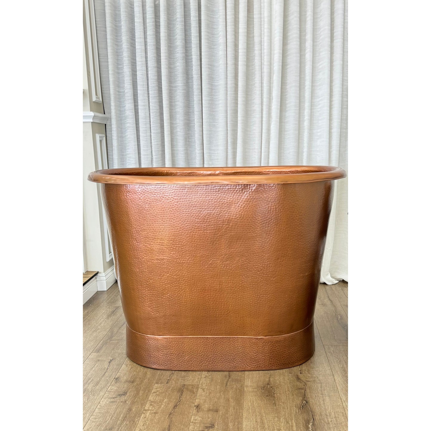 Antique Copper Hammered Oval Japanese Soaking Tub