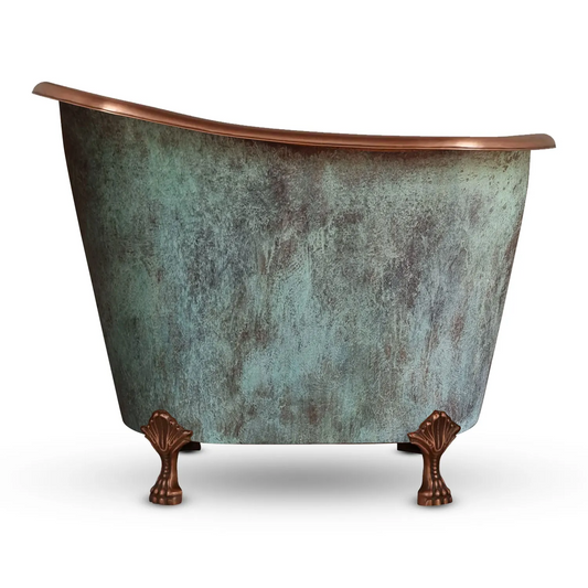 Verdigris Japanese Soaking Copper Claw Tub