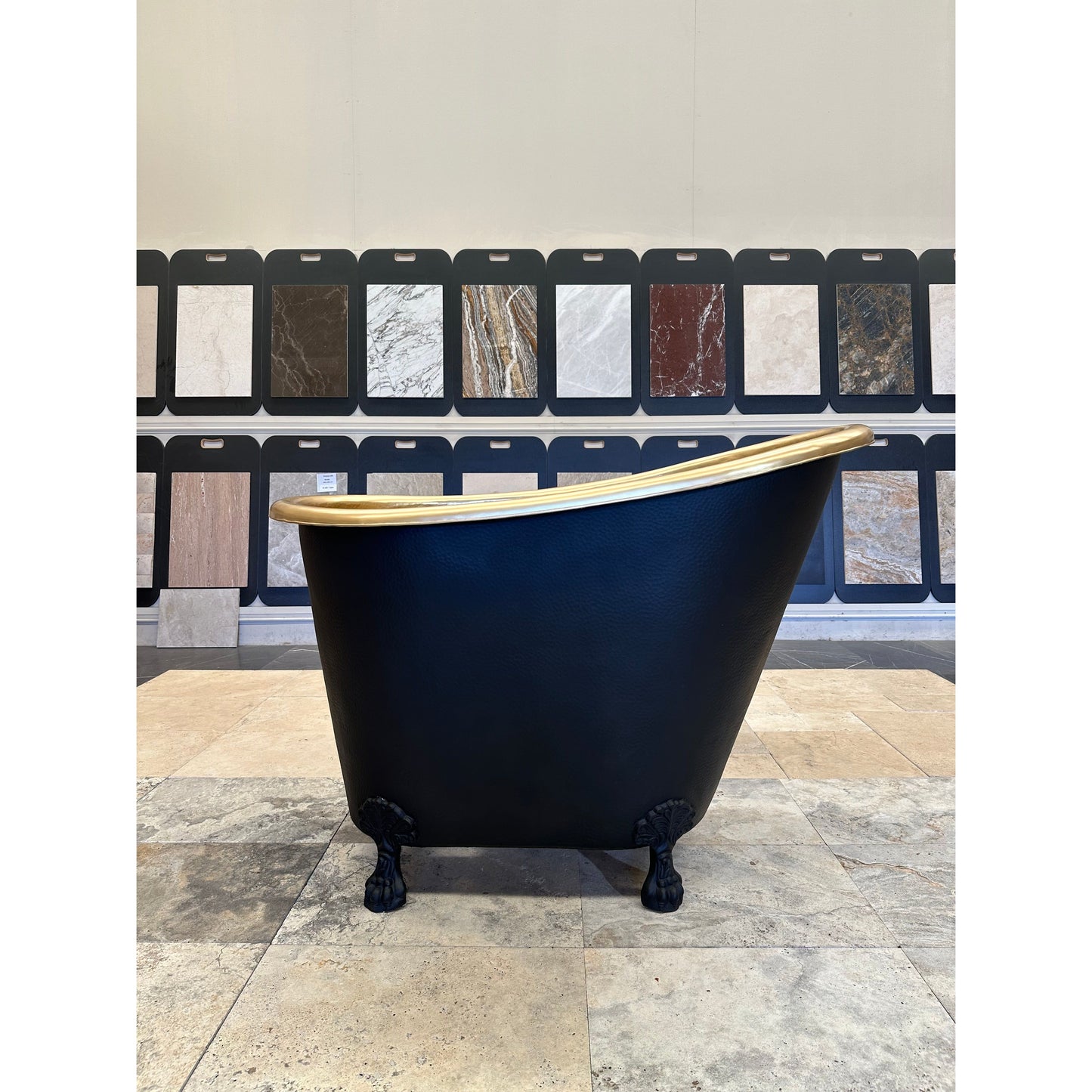 Brass Black Hammered Japanese Soaking Claw Tub