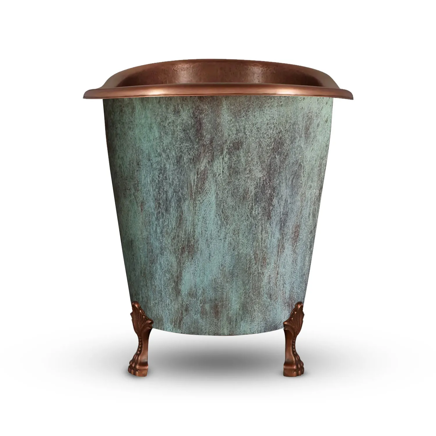 Verdigris Japanese Soaking Copper Claw Tub