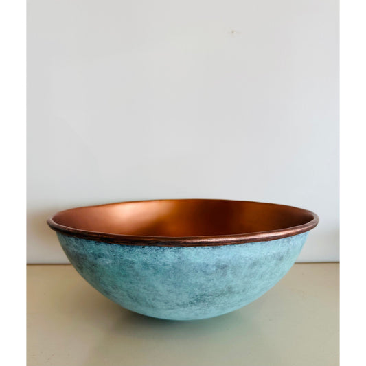 Rustic Verdigris Copper Bowl