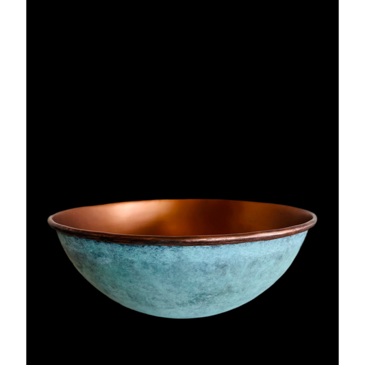 Rustic Verdigris Copper Bowl