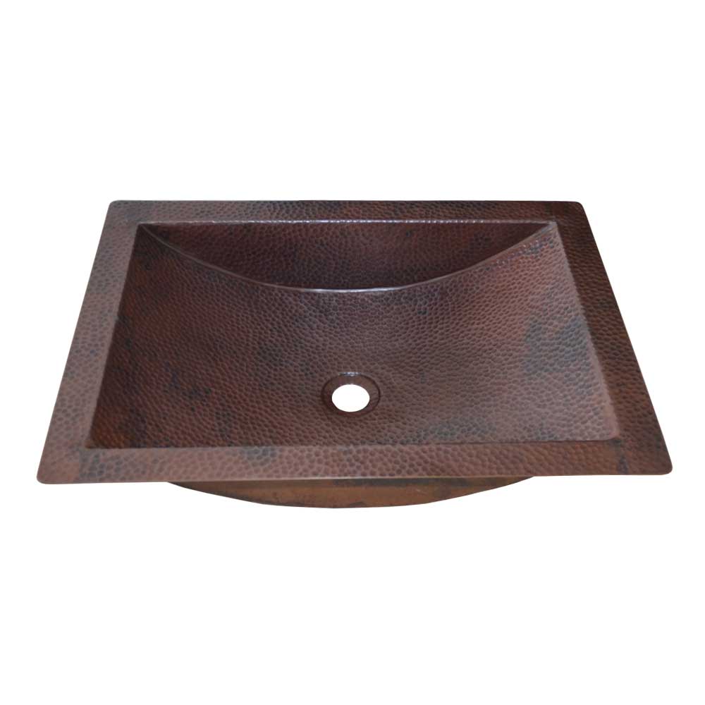 Copper Hammered Rectangular Trough