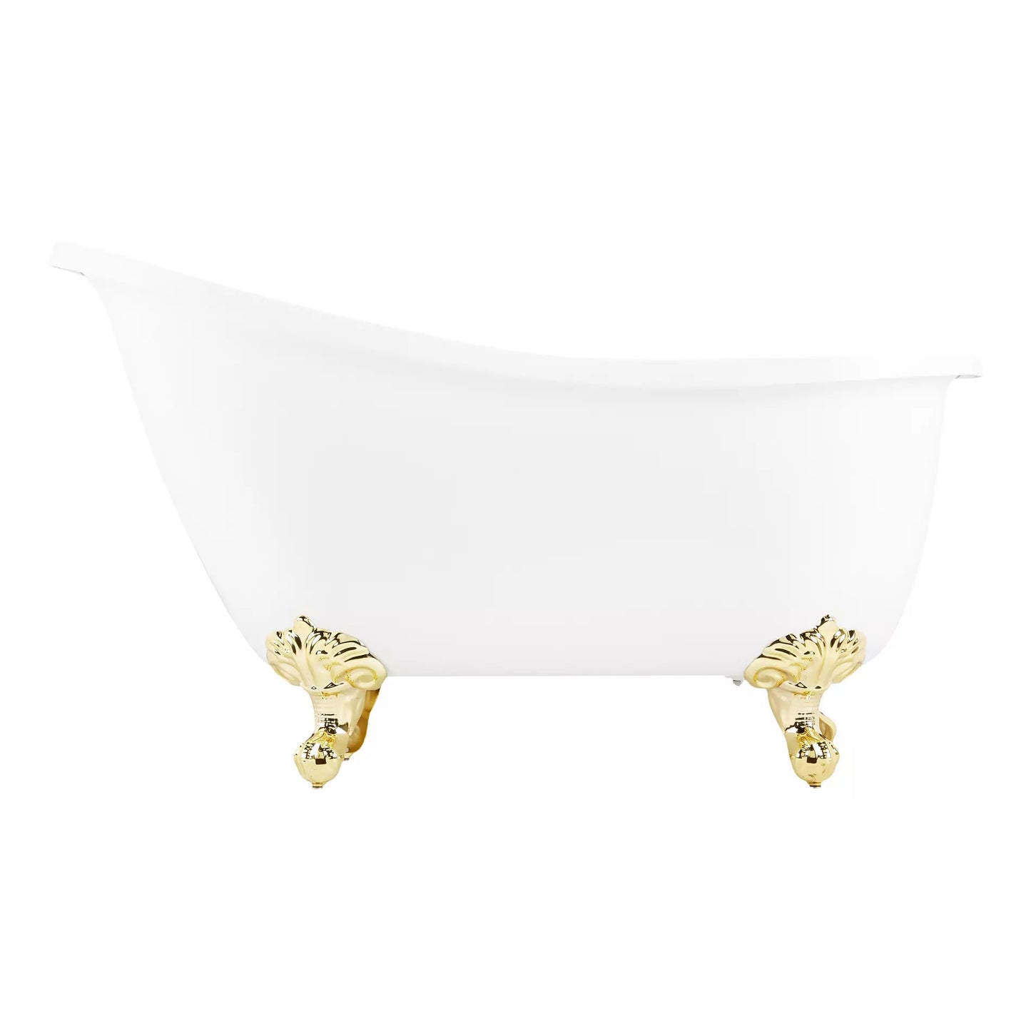 Piarra White Single Slipper Bath (Made From Solid Copper)