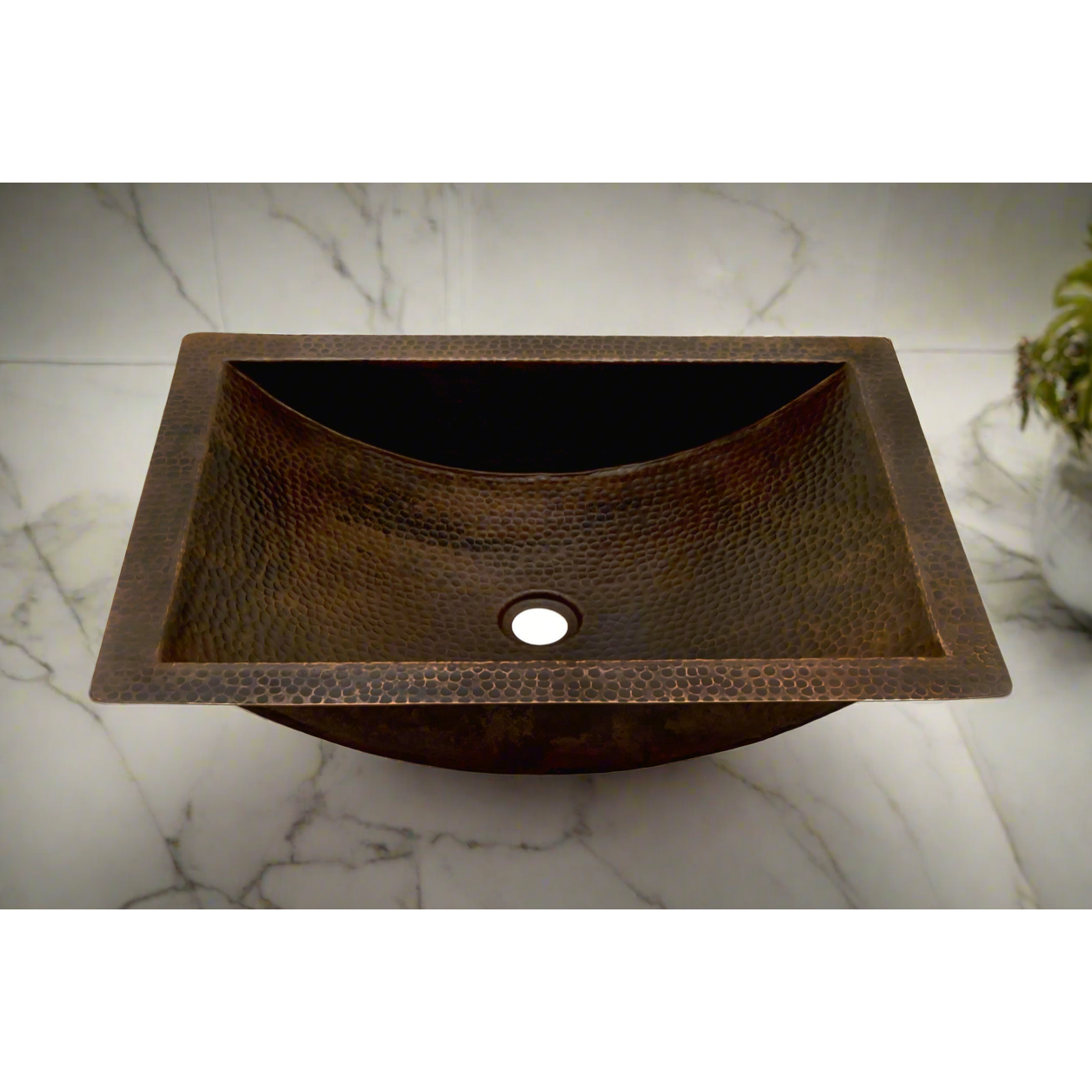 Copper Hammered Rectangular Trough