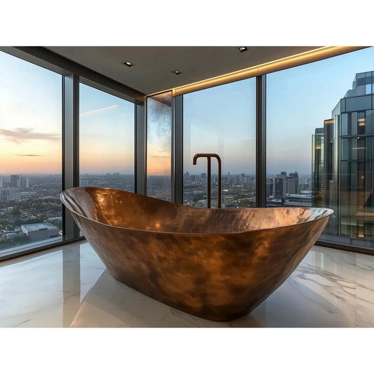 Handcrafted Antique Plain Copper Bath Luxury Collection