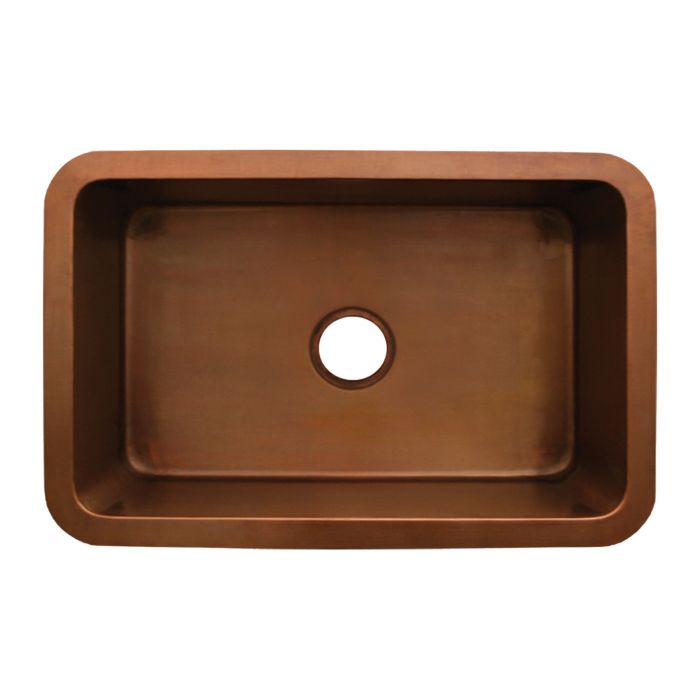 Copper Rectangular Drop In Sink Large