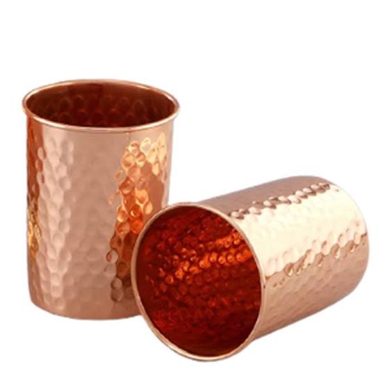 Pure Copper Water Glass Hammered